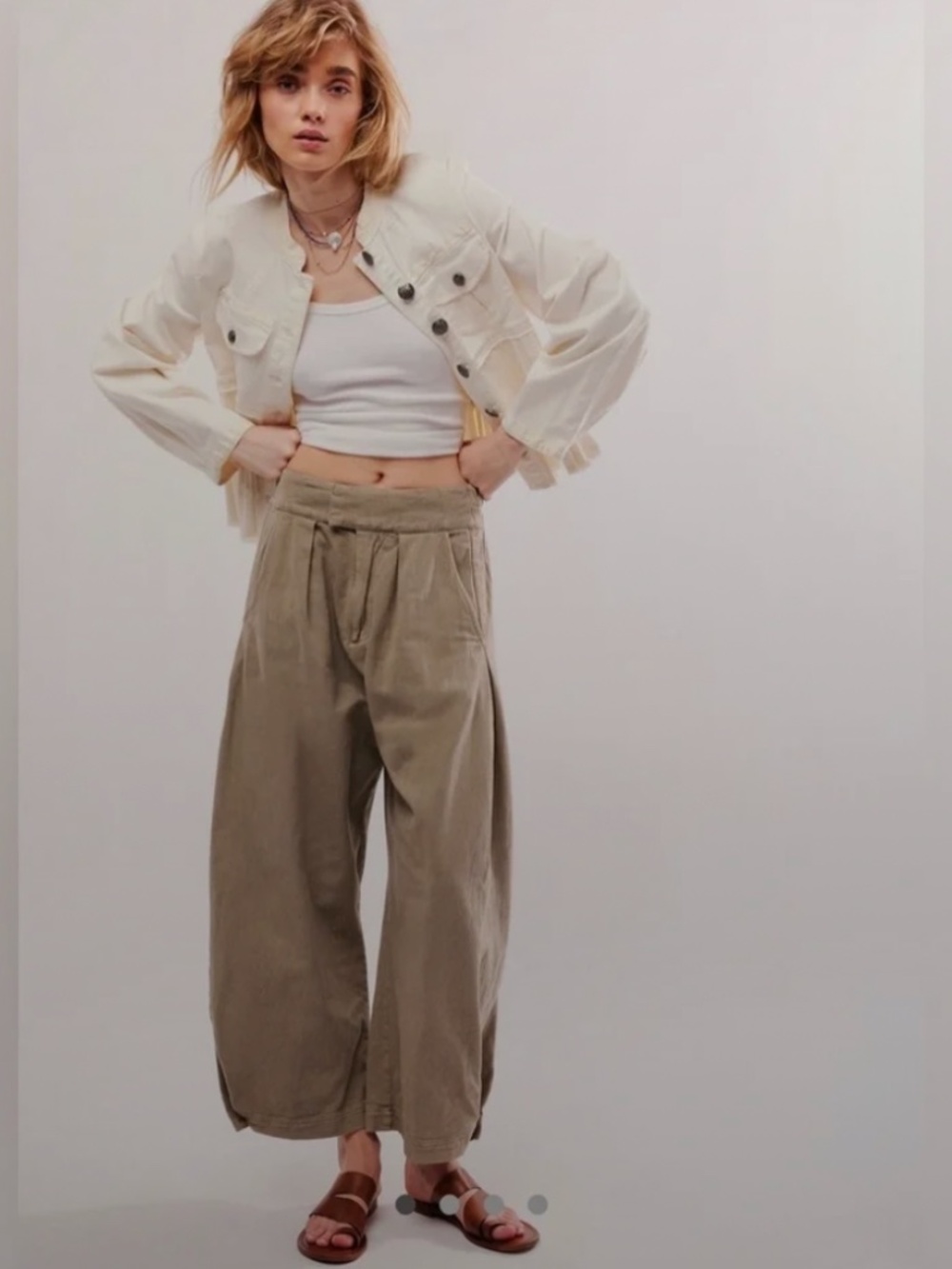 Free People Cool Harbor Wide Leg Barrel Style Pants Oversized